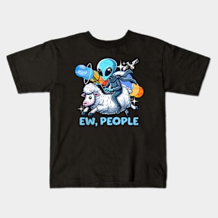 Alien Riding a Sheep Kids T-Shirt